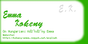 emma kokeny business card